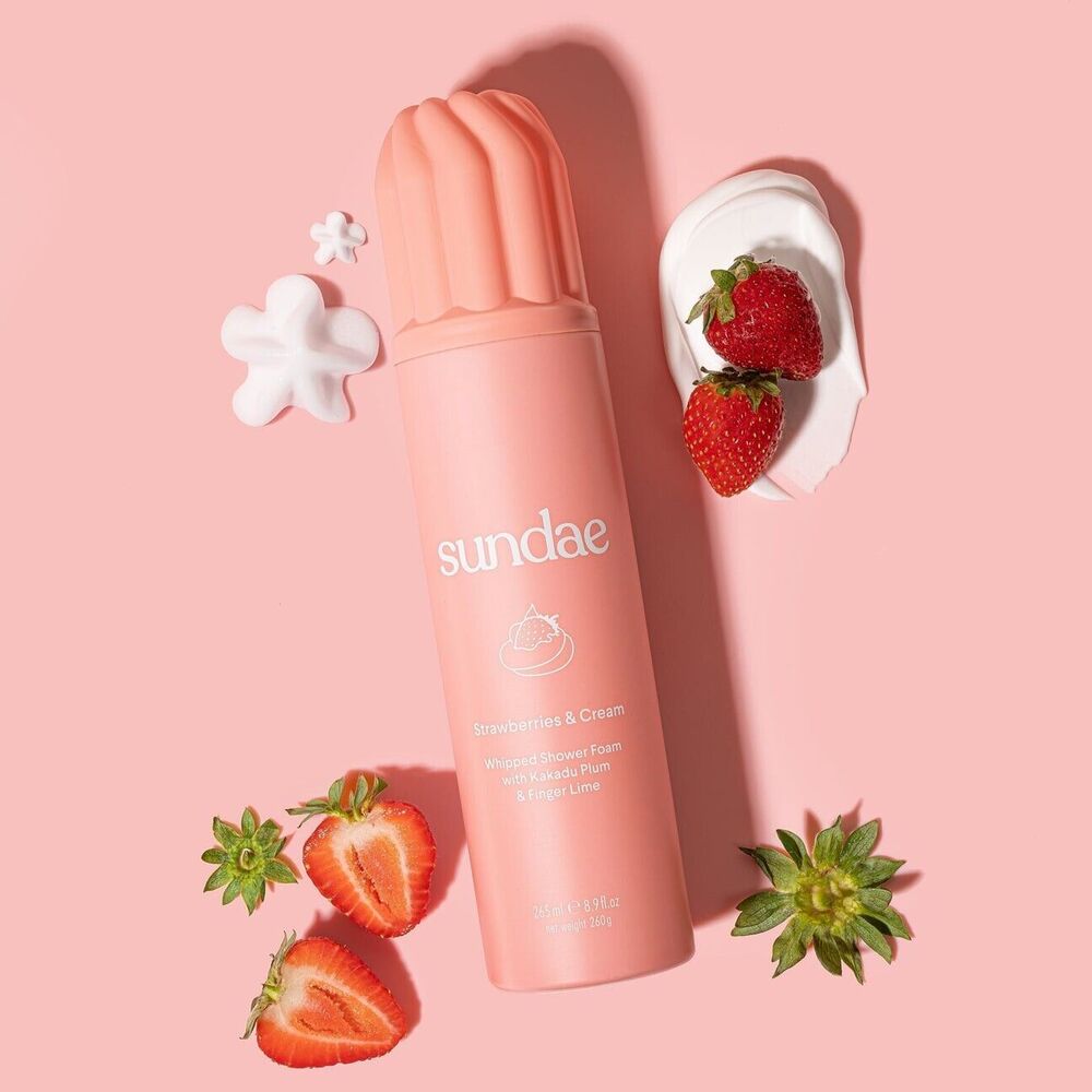 Sundae Strawberries & Cream Whipped Shower Foam Body Wash NEW Viral Tiktok